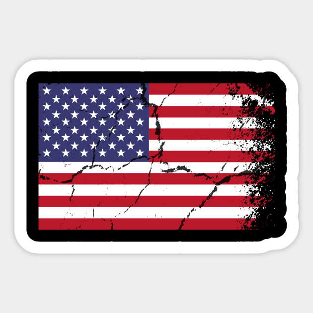 Vintage American flag Sticker by Flipodesigner